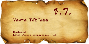 Vavra Tímea névjegykártya